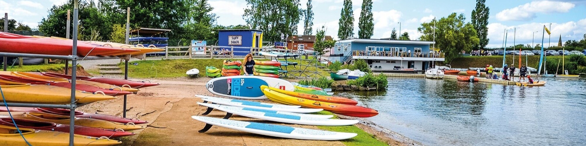 Paddling boards on beach