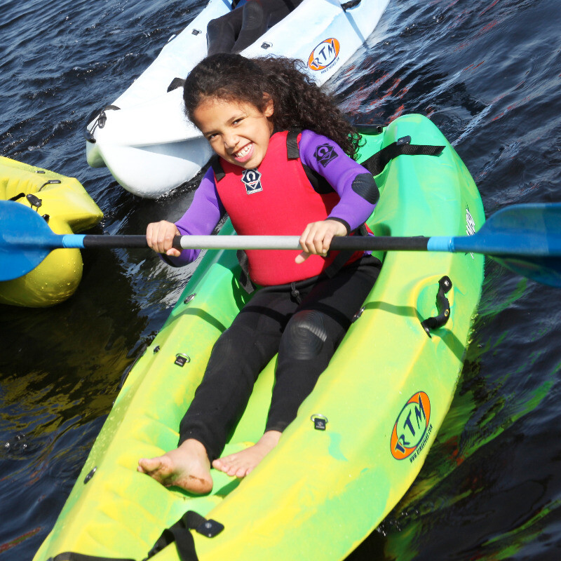 Aztec Adventure Stand Up Paddleboard and Single Sit on Top Kayak Launch